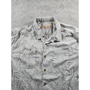 Tommy Bahama Silk Shirt Mens Large Hawaiian Beach Button Up Double Pocket